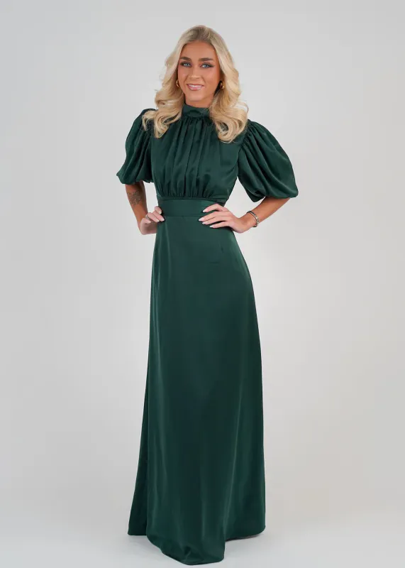 HOLLY DRESS LONG Emerald Green
