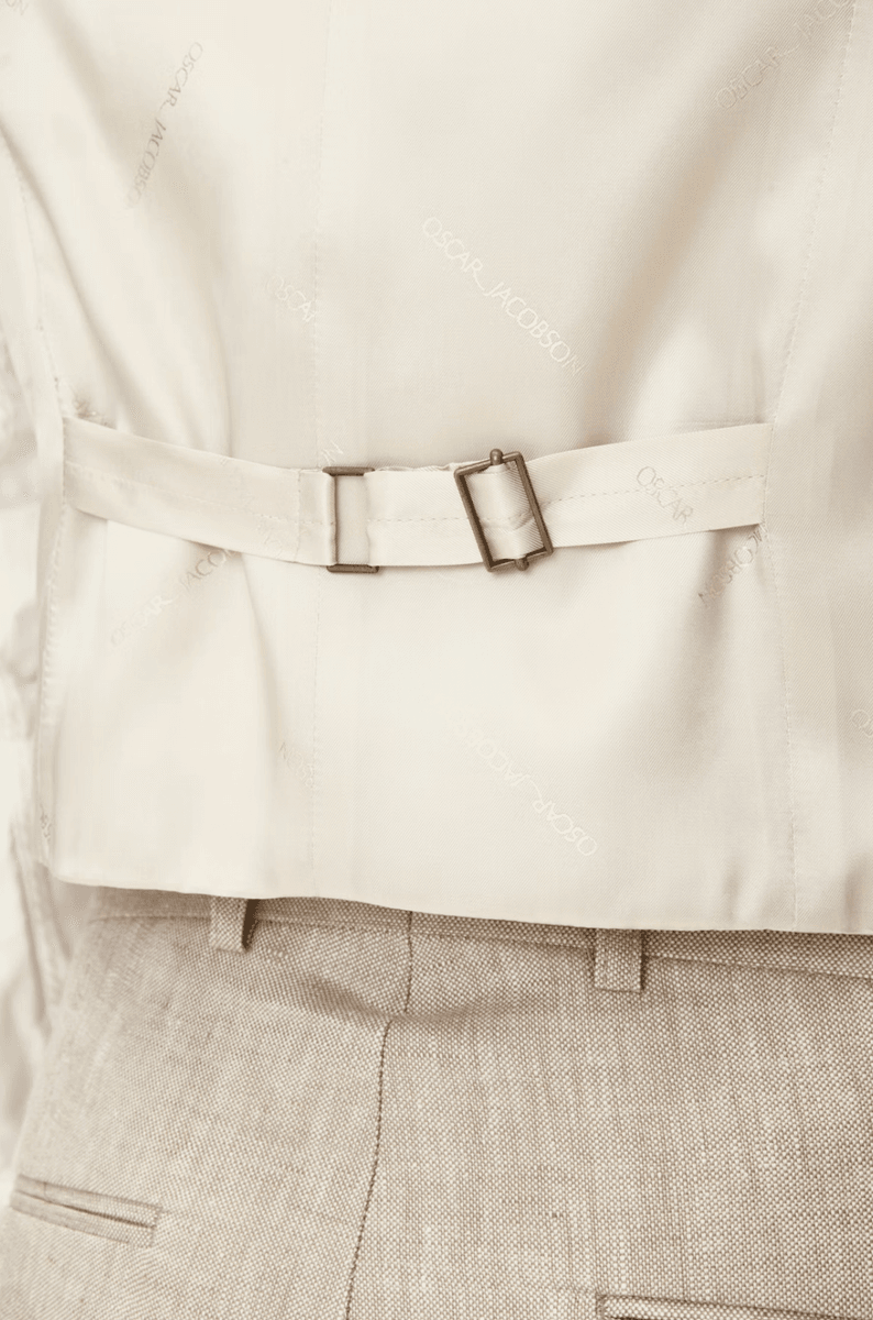 CARLO DRESSVEST I LIN Beige