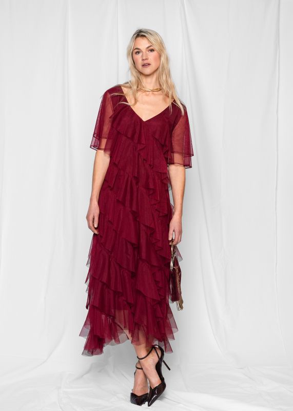 VIVIENNE DRESS Burgundy Red