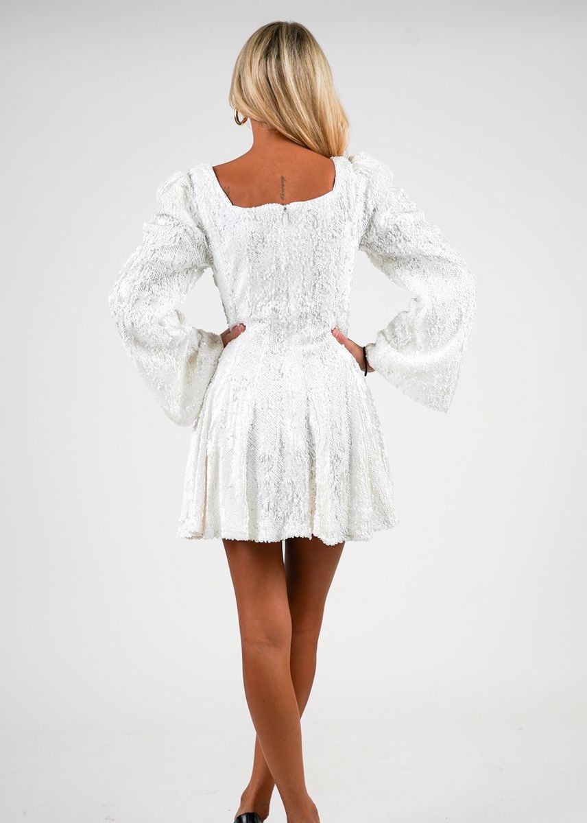 SOPHIE SEQUIN DRESS White