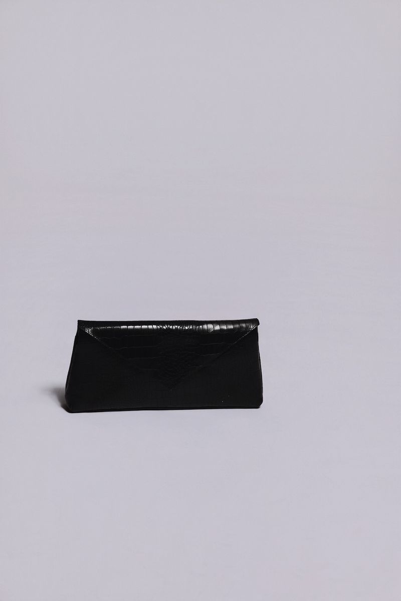 ONYX CLUTCH Black Croc