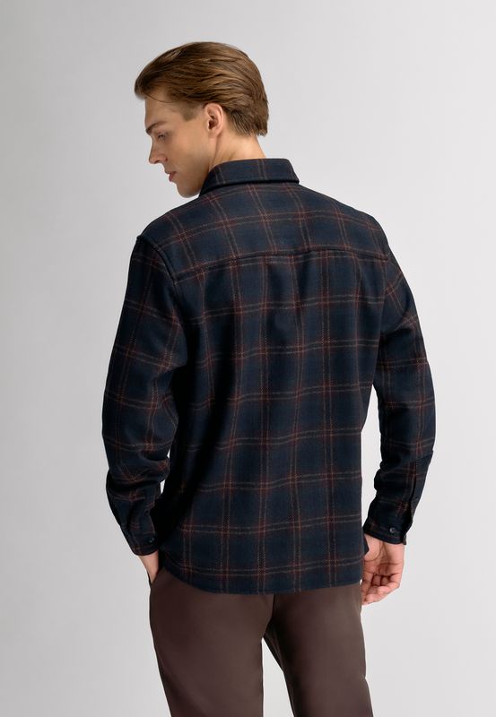 PIERO WOOL SHIRT Navy Check