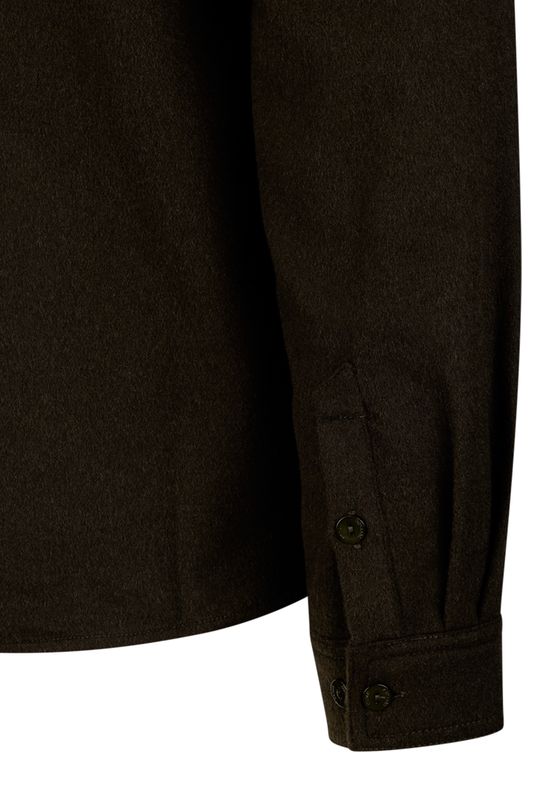 ORAZIO WOOL SHIRT Olivengrønn