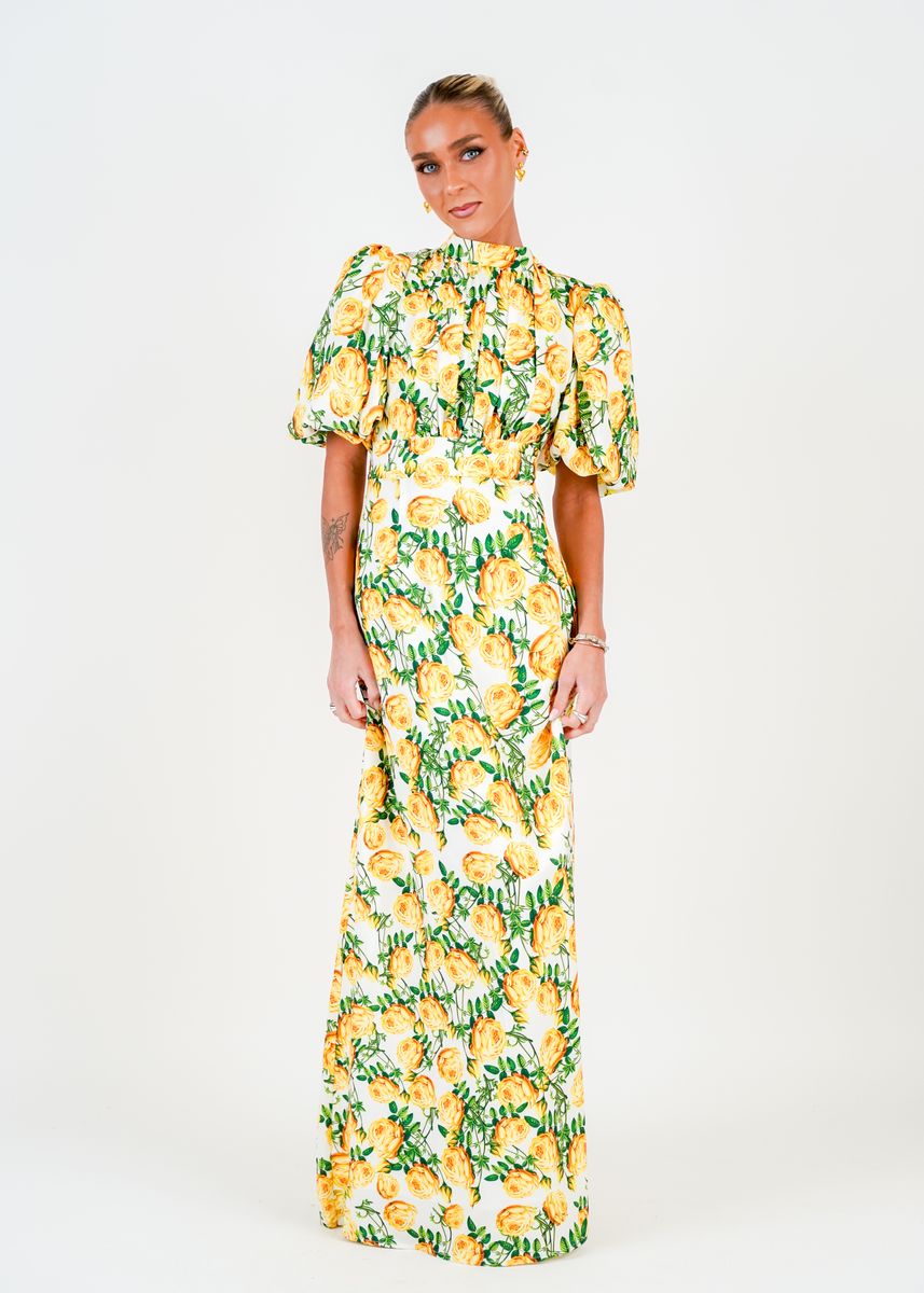 HOLLY DRESS Yellow Roses