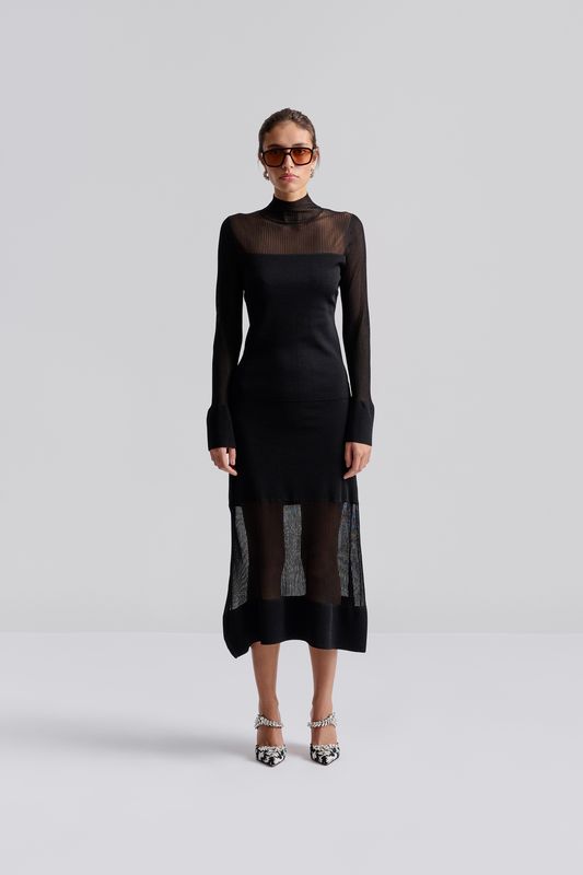 VIDE SHEER KNITTED SKIRT