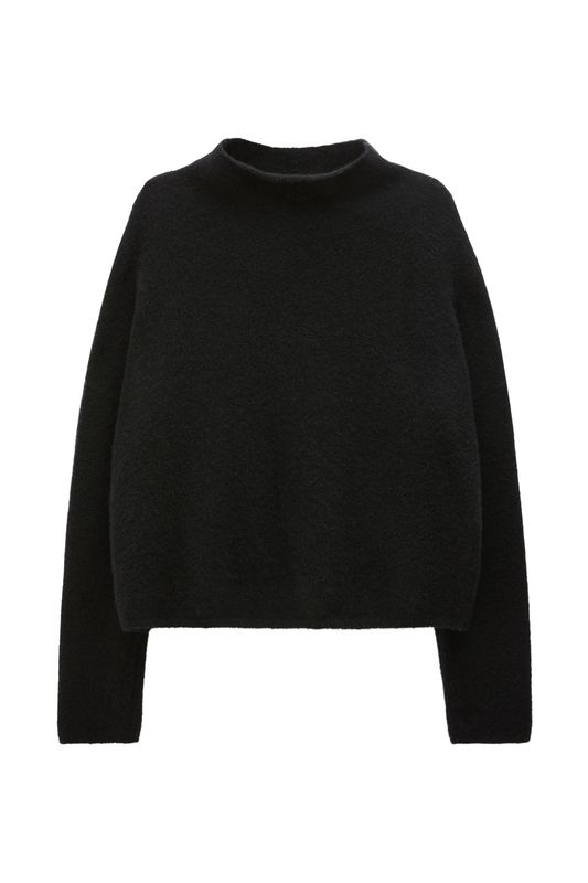 MIKA YAK FUNNELNECK SWEATER Black