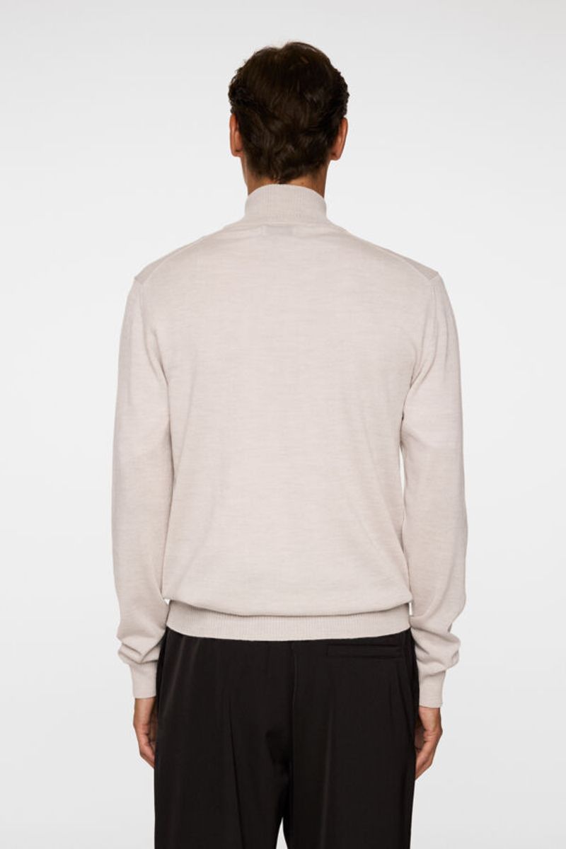 KIYAN MERINO QUARTER ZIP Moonbeam Melange