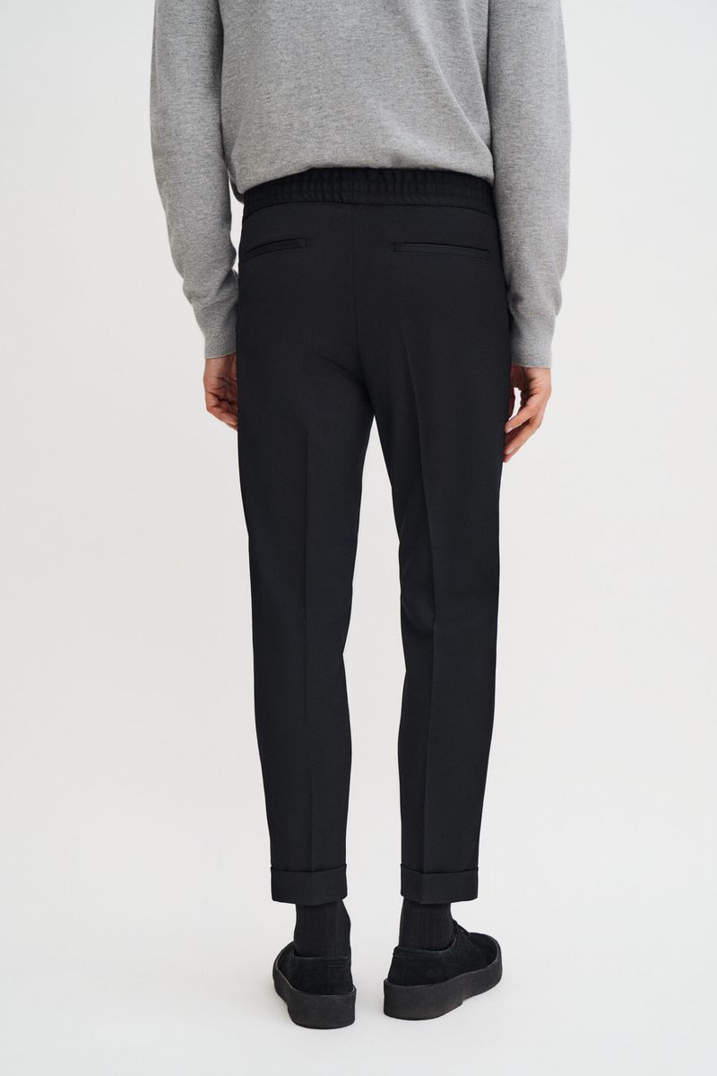 TERRY CROPPPED TROUSERS Black