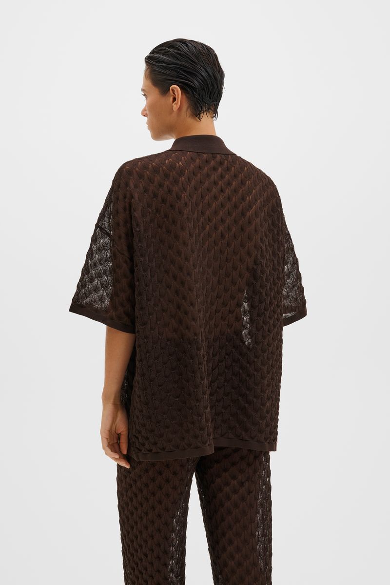 MOA KNITTED SHIRT Chocolate