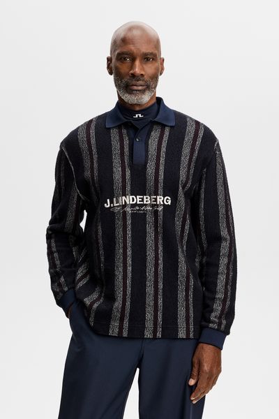 Hovedbilde BERGMAN JACQUARD OVERSIZE POLO Stripe Navy