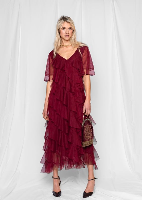 VIVIENNE DRESS Burgundy Red