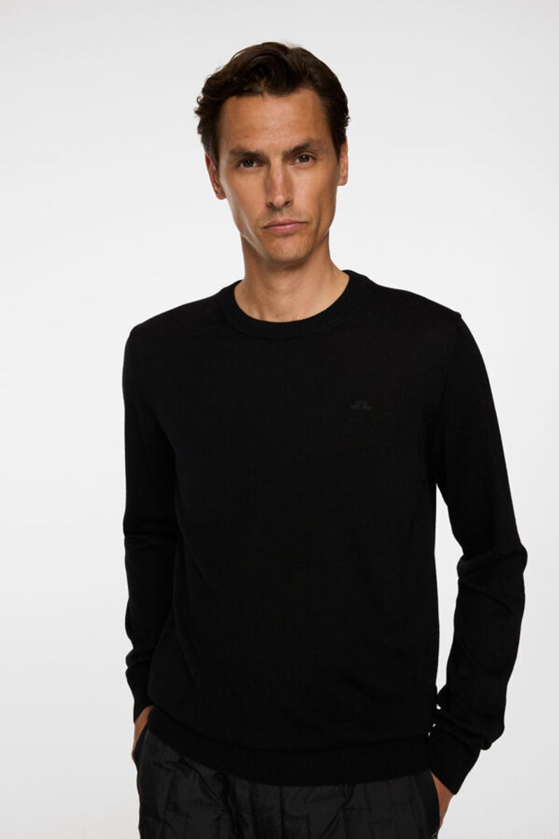 KEANE MERINO CREW NECK Black