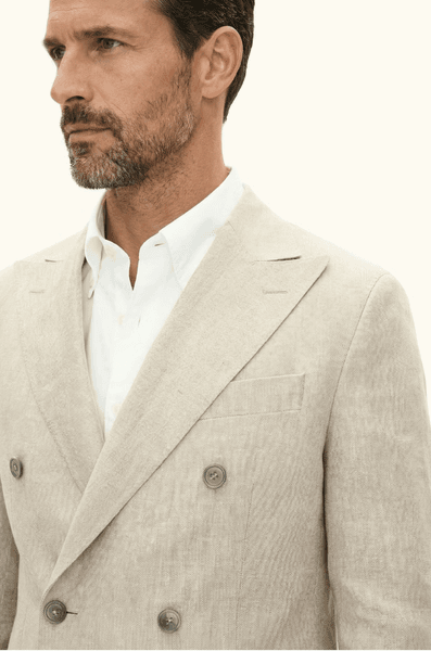 Hovedbilde FARRIS DOBBELTSPENT LINBLAZER Beige