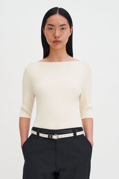 Hovedbilde BOATNECK RIB TOP Calico White