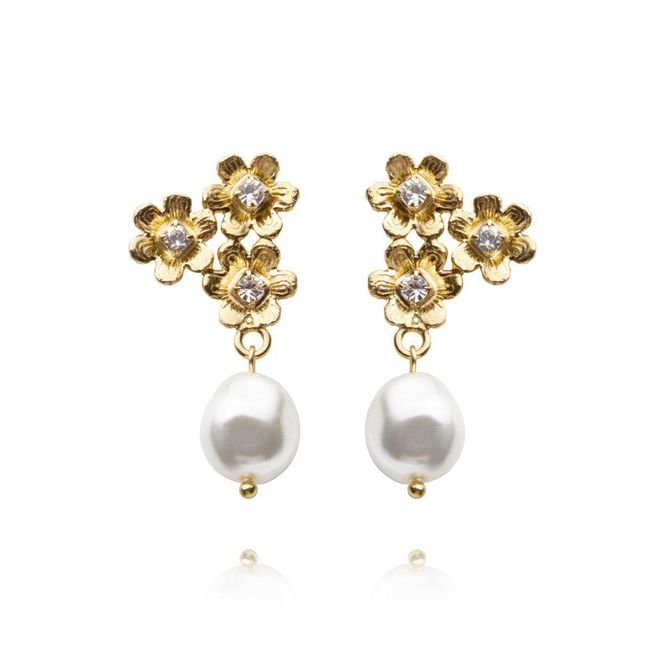 Hovedbilde JUNI EARRINGS GOLD Pearl/Crystal
