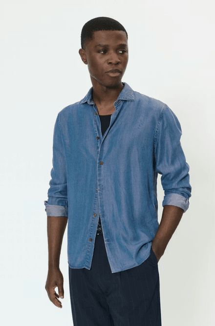 Hovedbilde MARC SHORT DENIMSKJORTE Medium Blå 