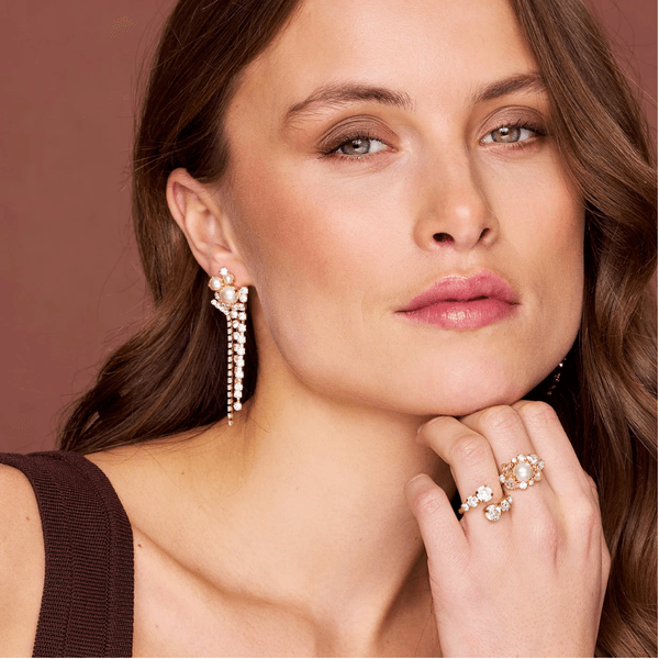 Hovedbilde MOLLY STATEMENT EARRINGS Pearl/Crystal