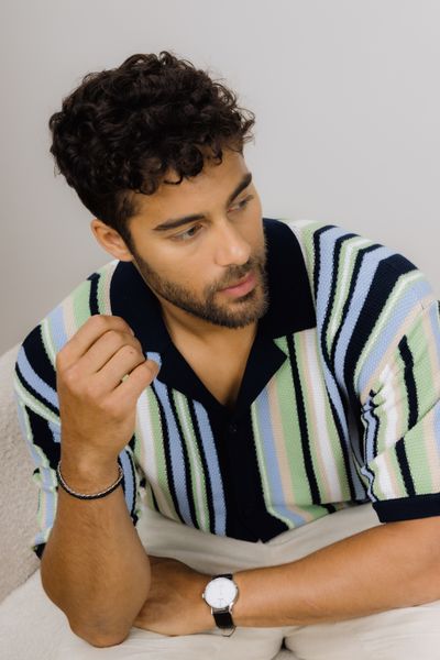 Hovedbilde ARMANDO KORTERMET SKJORTE Mørk Blå Striper