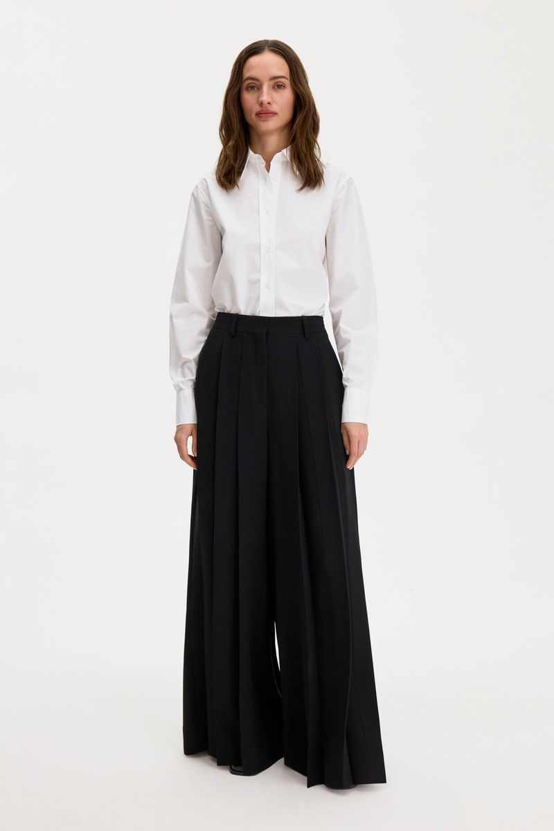 FULLY PLEATED TROUSERS Black
