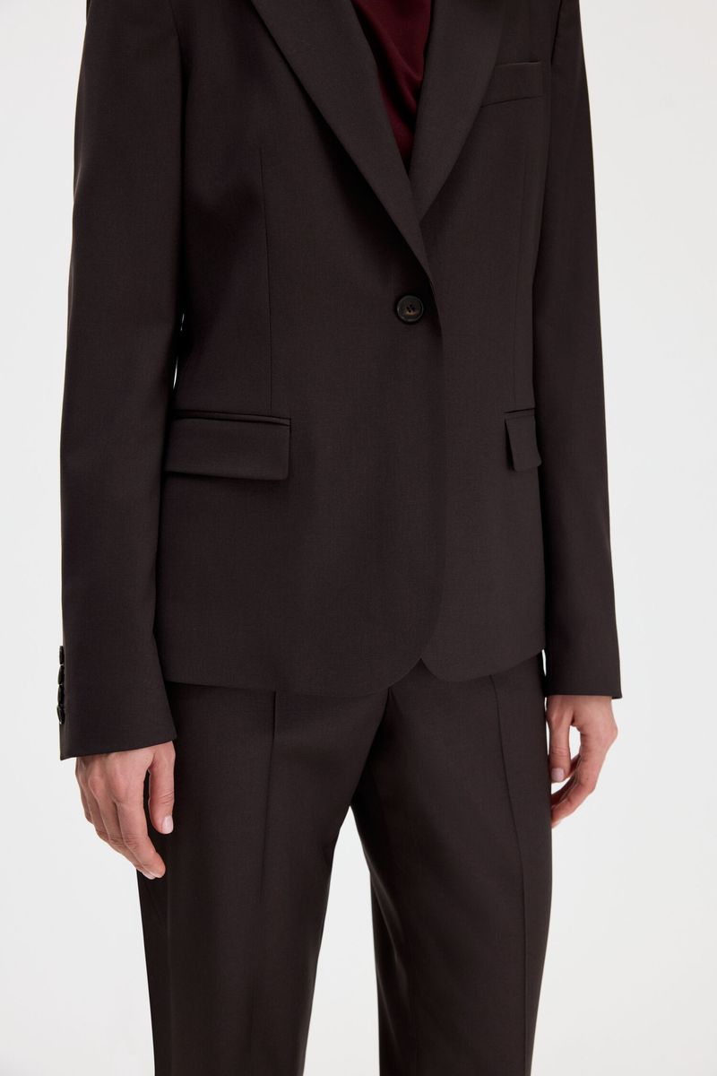 SASHA COOL WOOL BLAZER Dark Chocolate