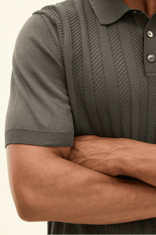 BARTO STRIPE POLOSHIRT Nettle Green